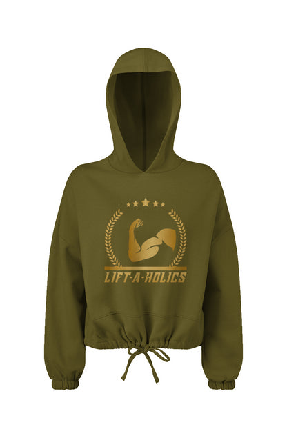 Ladies' Cropped Oversize Hooded Sweatshirt